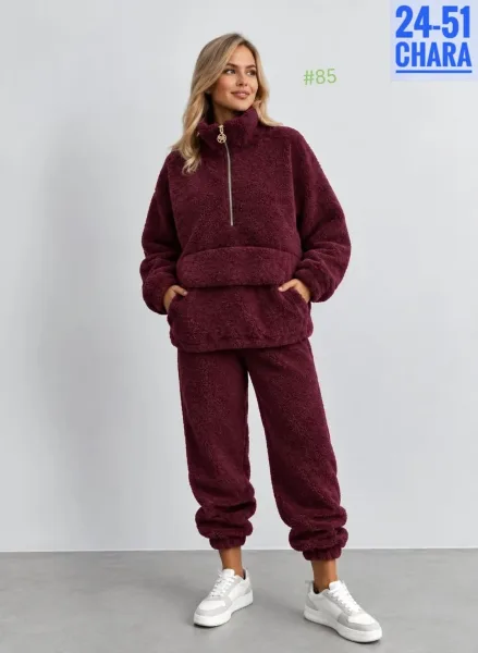 Мягкий, тёплый и невероятно уютный костюм Oversize идеальный вариант для прохладной осени и зимы Чёрный — фото 3