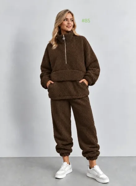 Мягкий, тёплый и невероятно уютный костюм Oversize идеальный вариант для прохладной осени и зимы Чёрный — фото 4