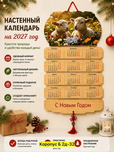 Деревянная настенная игрушка из березы с символом года — фото 10