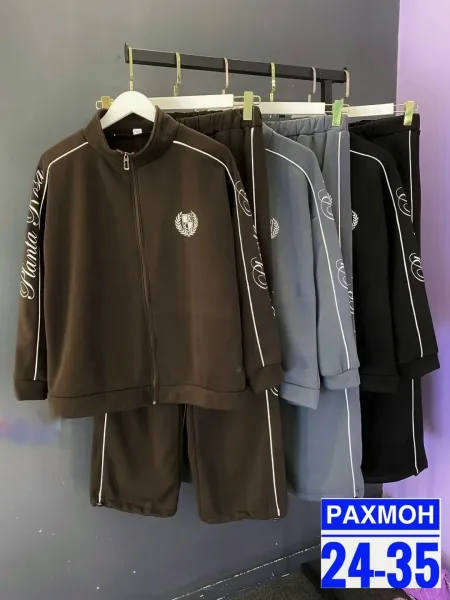 Женский костюм из флиса с начёсом, свободный крой, регулируемый Коричневый — фото 4