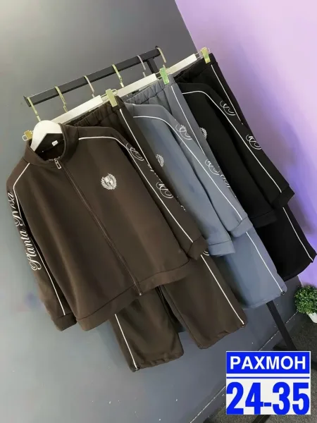 Женский костюм из флиса с начёсом, свободный крой, регулируемый Коричневый — фото 5