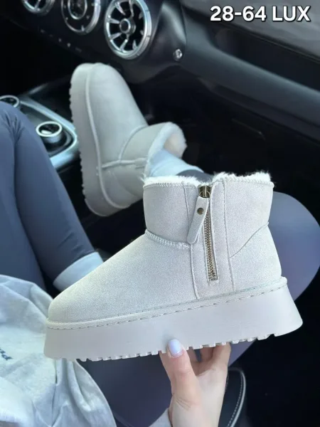 Зимние ботинки UGG на платформе с натуральным мехом внутри — фото 5