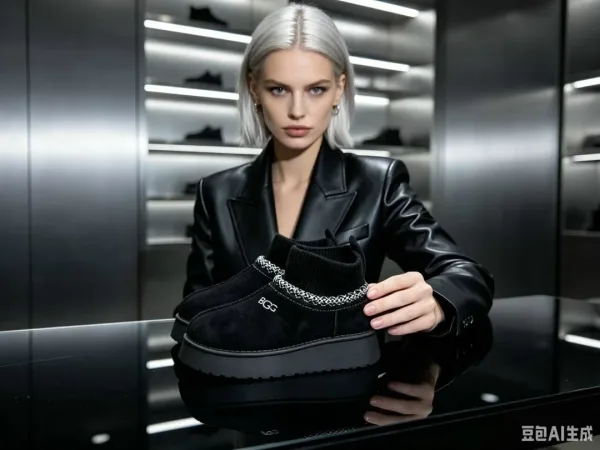 Зимние ботинки UGG на платформе из premium-материала — фото 1