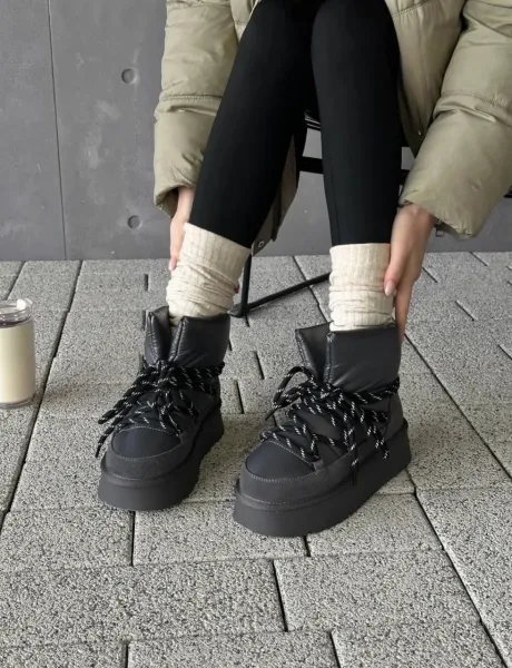 Дутики зима на платформе из натуральной замши — фото 11