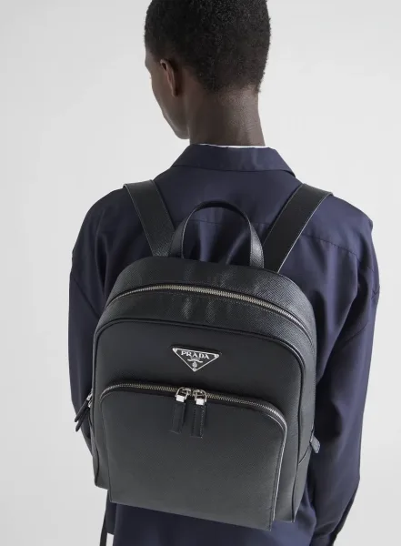 Prada Saffiano мужской рюкзак из фирменной кожи — фото 2