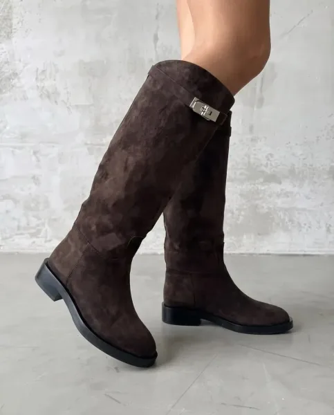 Сапоги женские из натуральной замши — фото 2