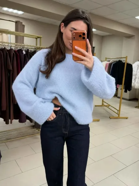 Свитер вязаный oversize — фото 5