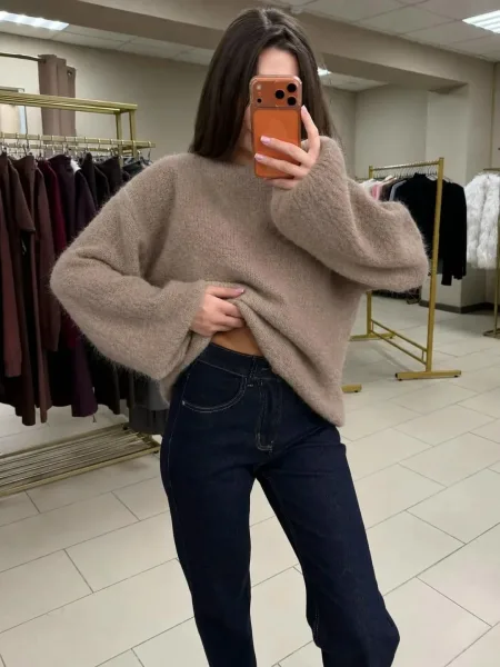Свитер вязаный oversize — фото 6
