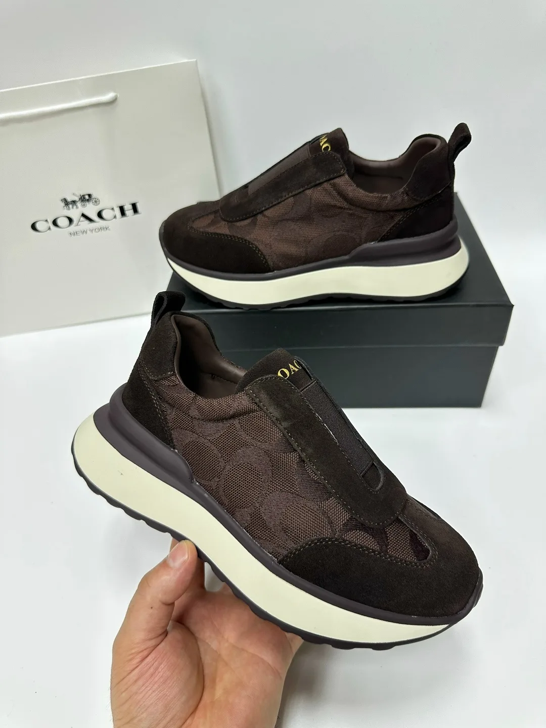 Полуботинки женские КРОСЫ COACH, замша — фото 1