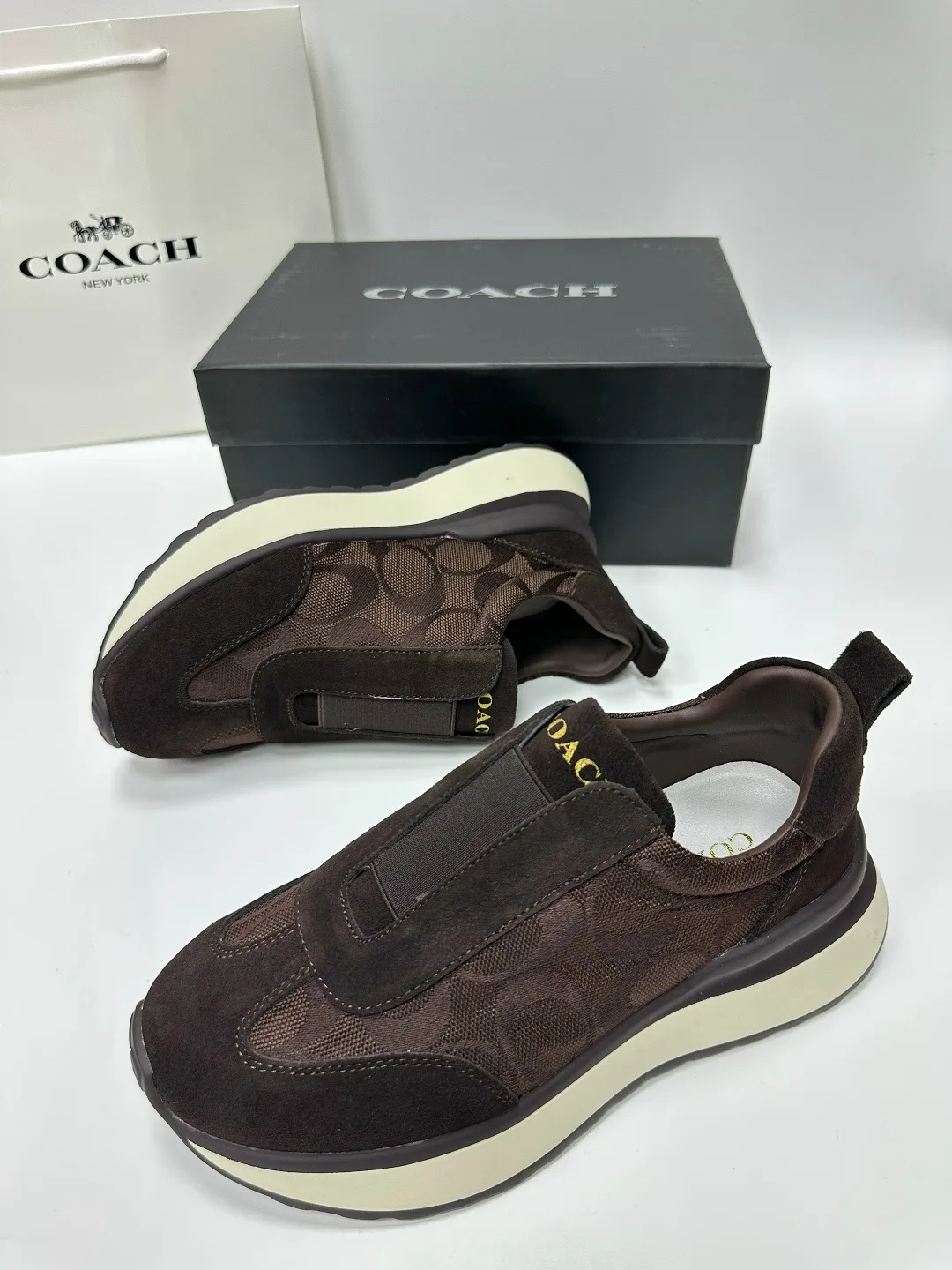 Полуботинки женские КРОСЫ COACH, замша — фото 2