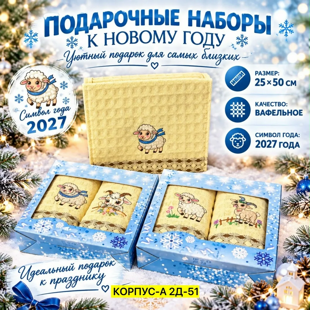 Подарочный набор полотенец из махры — фото 1