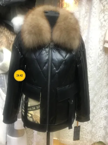 Куртка из ткани Эко кожа — фото 3