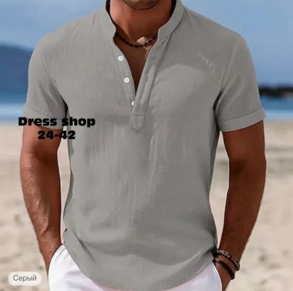 Рубашка мужская из ткани Санта Барбара — фото 5