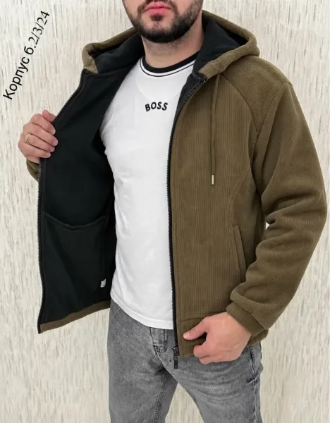 Толстовка бархатная мужская из тёплого флиса — фото 4