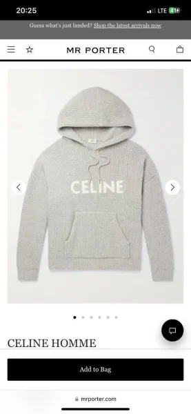 CELINE вязаное худи свободного кроя — фото 10