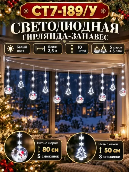 Использование для окна, стены, ёлки, витрины, магазина и праздничного оформления — фото 3