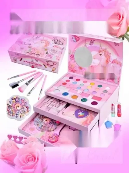 Большой набор декоративной детской косметики для девочек Diy Beads в кейсе Makeup Series — фото 2