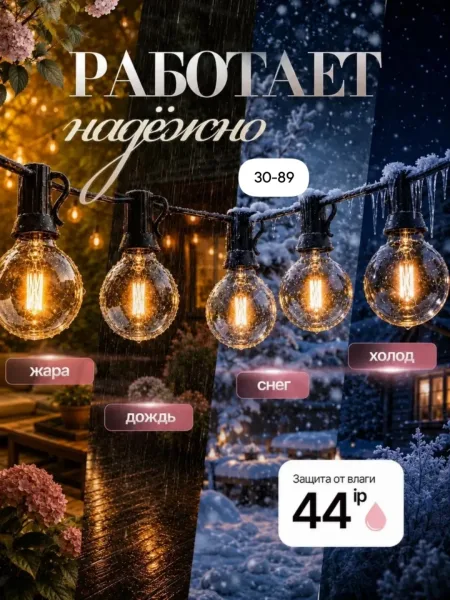 Гирлянда лампочки ретро 50 м — фото 4