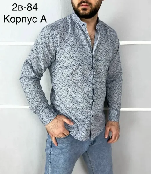 Рубашка длинные рукава мужская Slim Fit — фото 2
