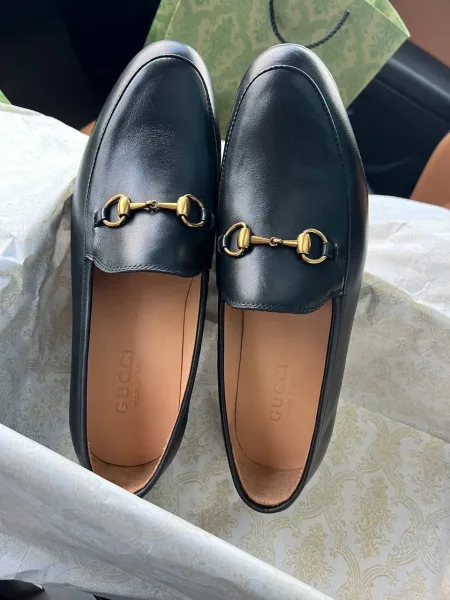 Gucci Jordaan мужские кожаные лоферы — фото 5