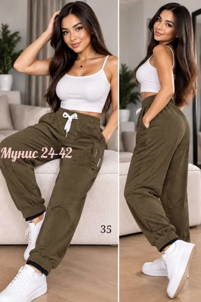 Тёплые брюки из вельвета — фото 15