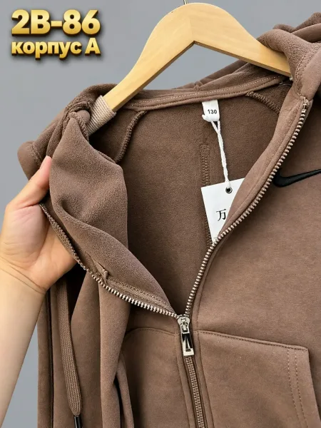Толстовка из мягкого флиса с начесом, подходит по размеру — фото 4