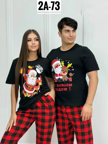 Пижама новогодняя из натурального хлопка — фото 3