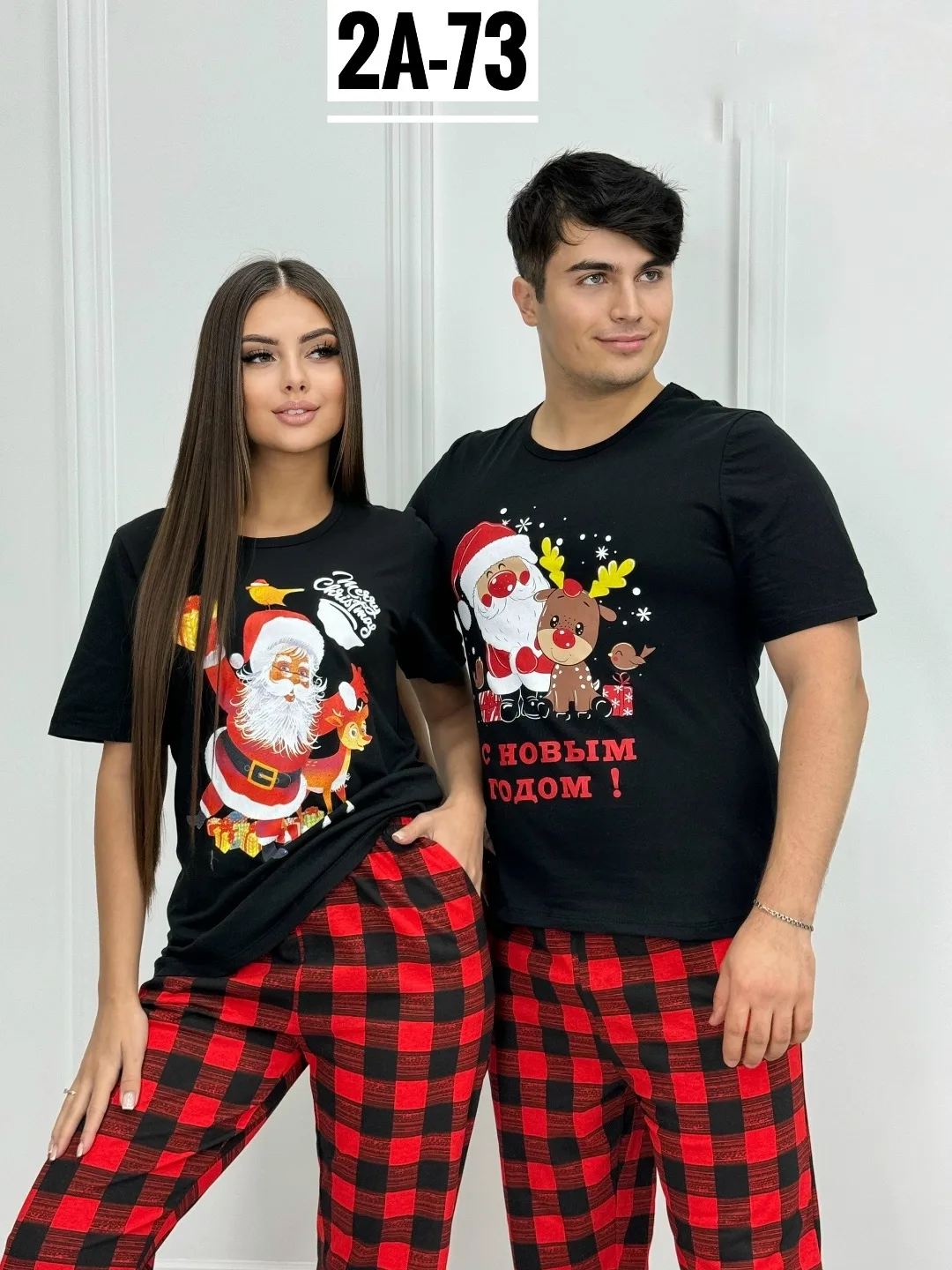 Пижама новогодняя из натурального хлопка — фото 2