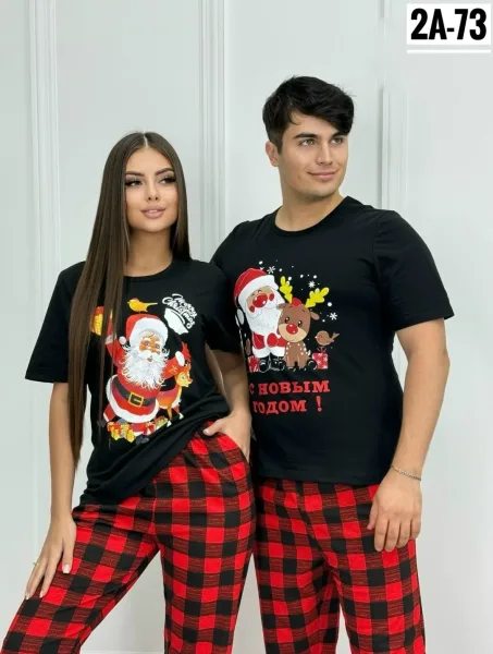 Пижама новогодняя из натурального хлопка — фото 6