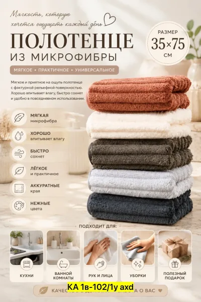 Полотенце, микрофибра — фото 6