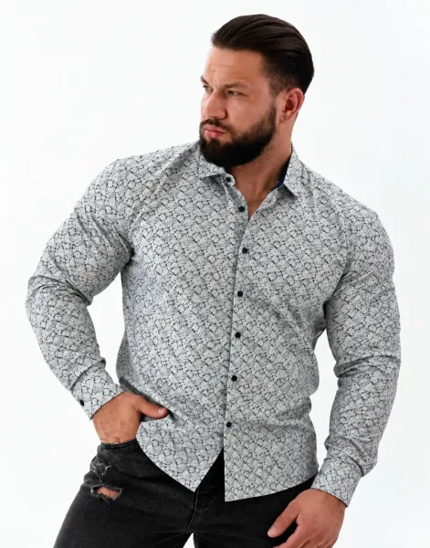Рубашка длинные рукава мужская Slim Fit — фото 2