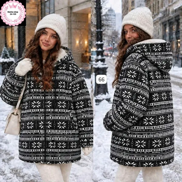 Женская худи из двухстороннего флиса с меховым подкладом — фото 4