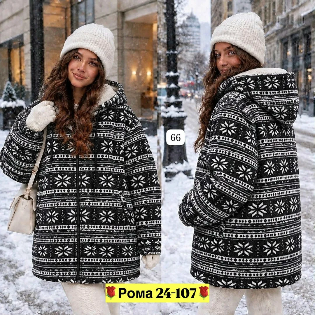 Женская худи из двухстороннего флиса с меховым подкладом — фото 2