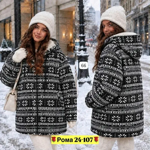 Женская худи из двухстороннего флиса с меховым подкладом — фото 2