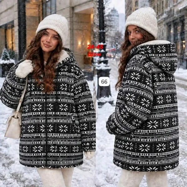 Женская худи из двухстороннего флиса с меховым подкладом — фото 1