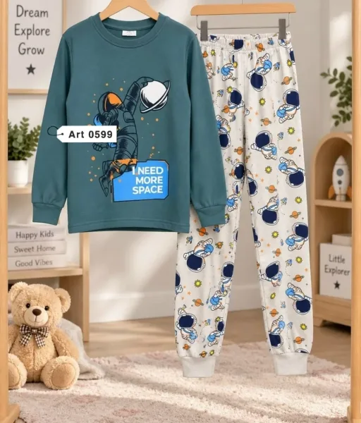 Пижама из мягкого хлопка с начесом, подходит для сна — фото 4