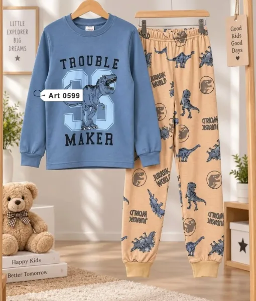 Пижама из мягкого хлопка с начесом, подходит для сна — фото 5