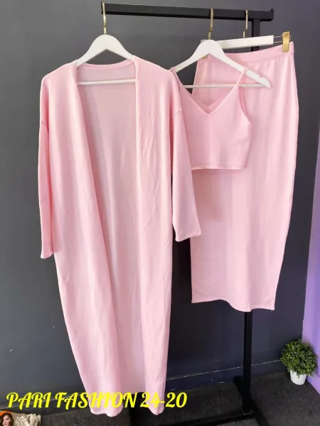 Костюм тройка с кардиганом, юбкой и топиком — фото 5