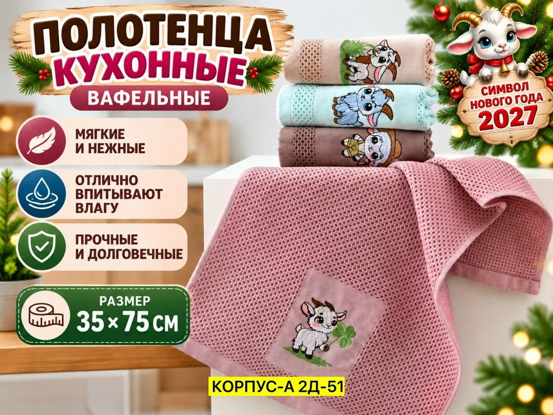 Вафельное полотенце из 100 хлопка — фото 1