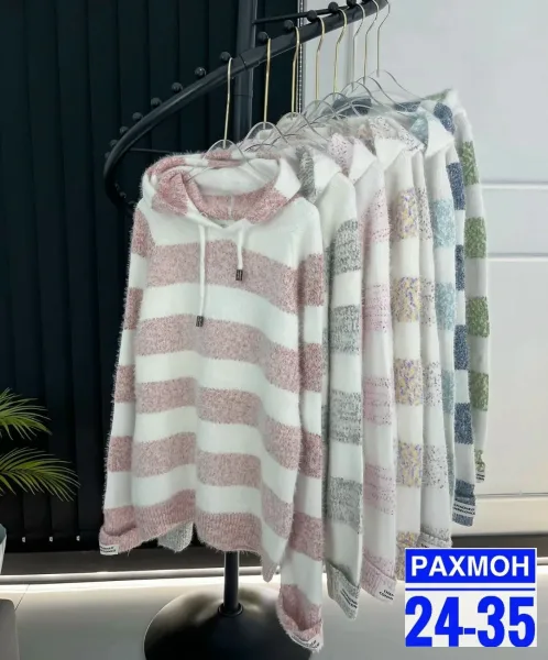 Свитер с капюшоном из смесовой ткани хлопок и полиэстер — фото 9