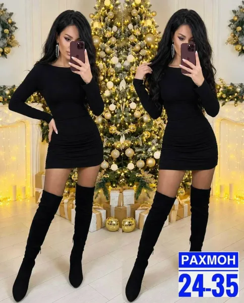 Платье из ткани лапша комфортное, стильное и отлично подходит для праздника, вечеринки или встречи Нового года — фото 2