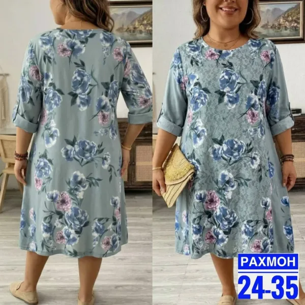 Платье из ткани штапель с элементами гипюра — фото 2