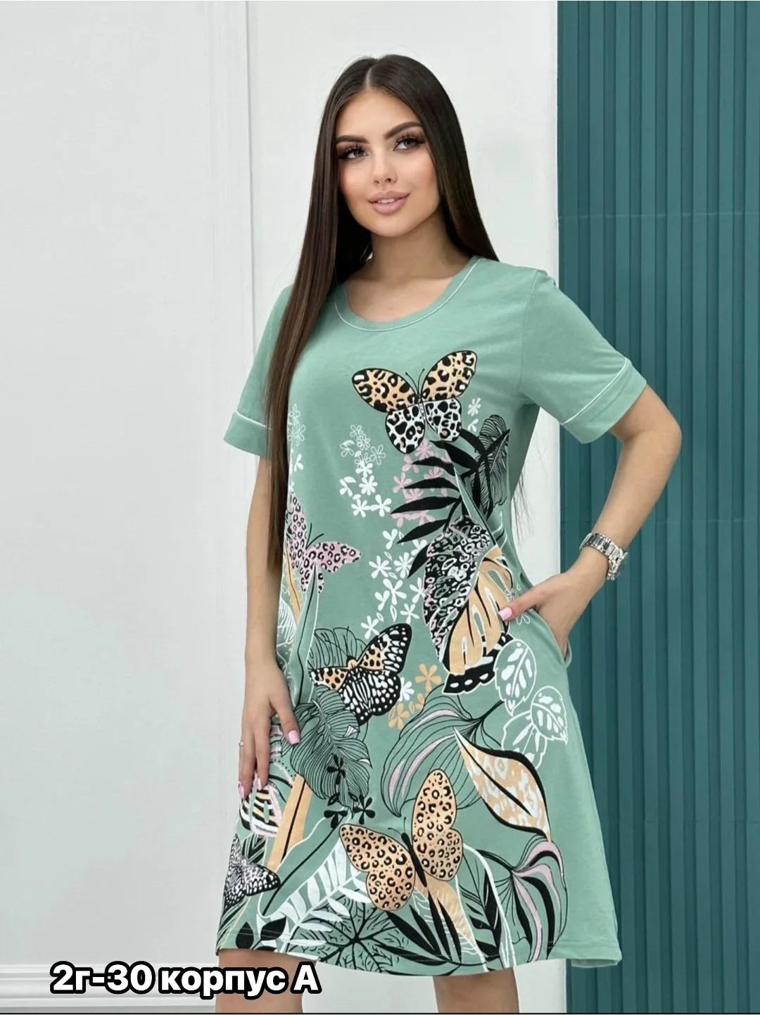 Платье Туника хороший, хлопок — фото 1