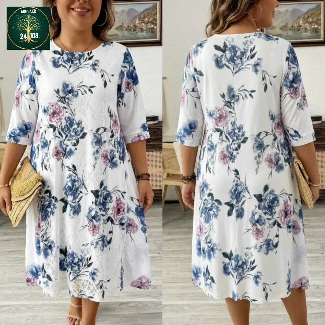 Платье из ткани штапель с элементами гипюра — фото 1