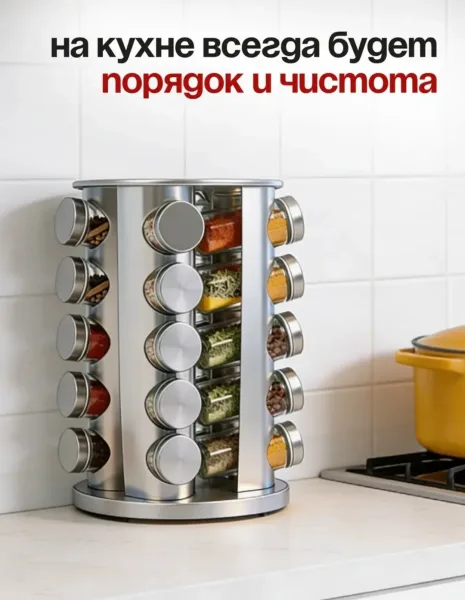 Набор для специй на подставке крутящийся — фото 8