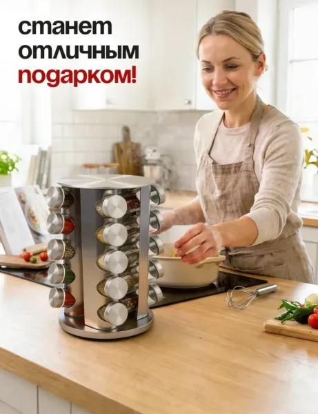 Набор для специй на подставке крутящийся — фото 9