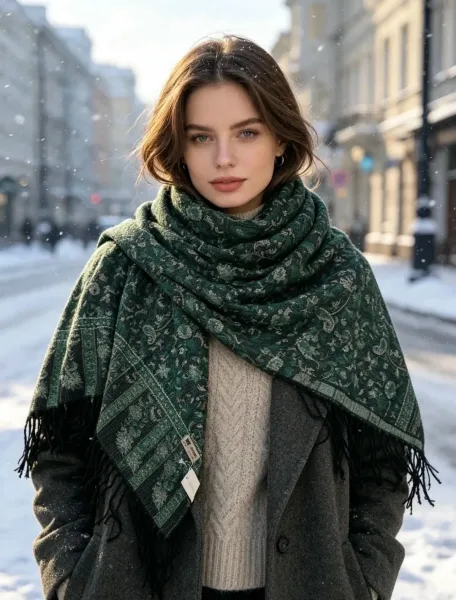 Шарф платков зимний осенний из 100 кашемира — фото 3