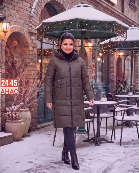 Женская куртка зима из ткани холлофайбер — фото 1