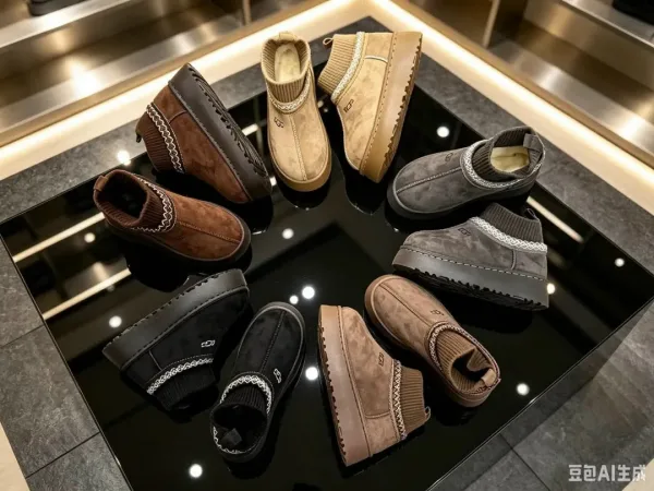 Зимние ботинки UGG на платформе из premium-материала — фото 12