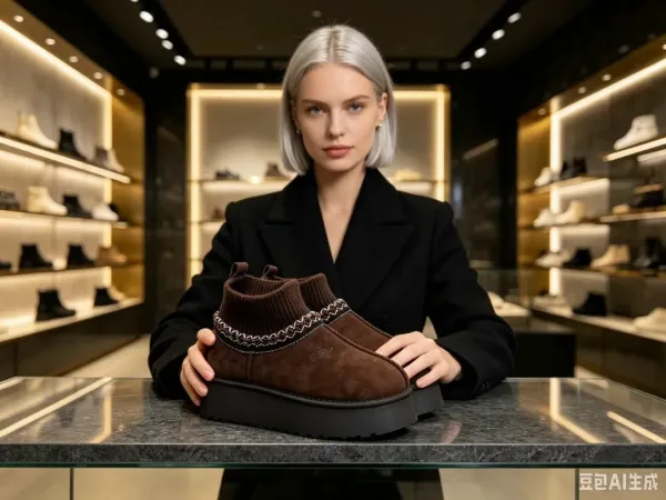 Зимние ботинки UGG на платформе из натуральной замши — фото 30